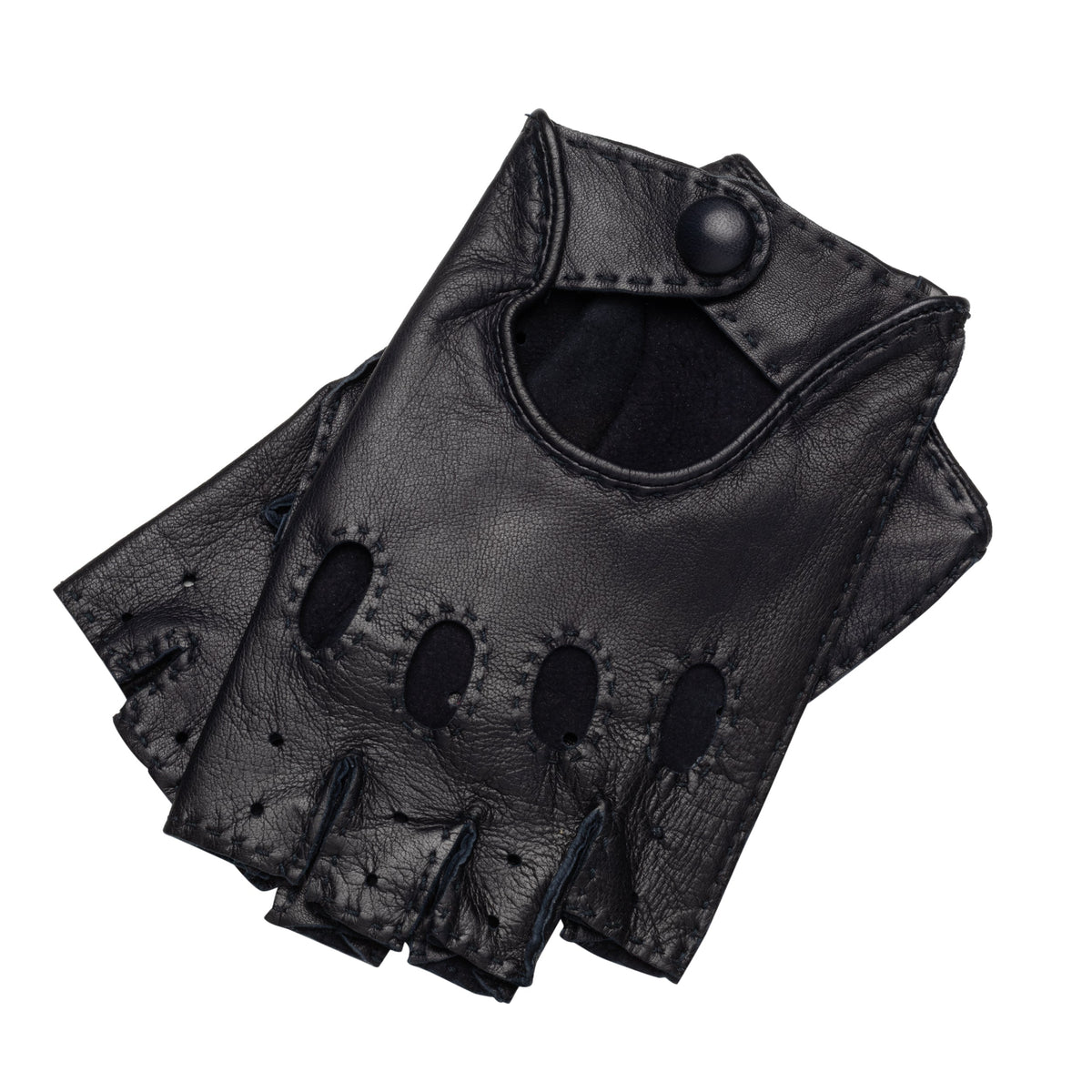 Rome Men's Black Leather Driving Gloves