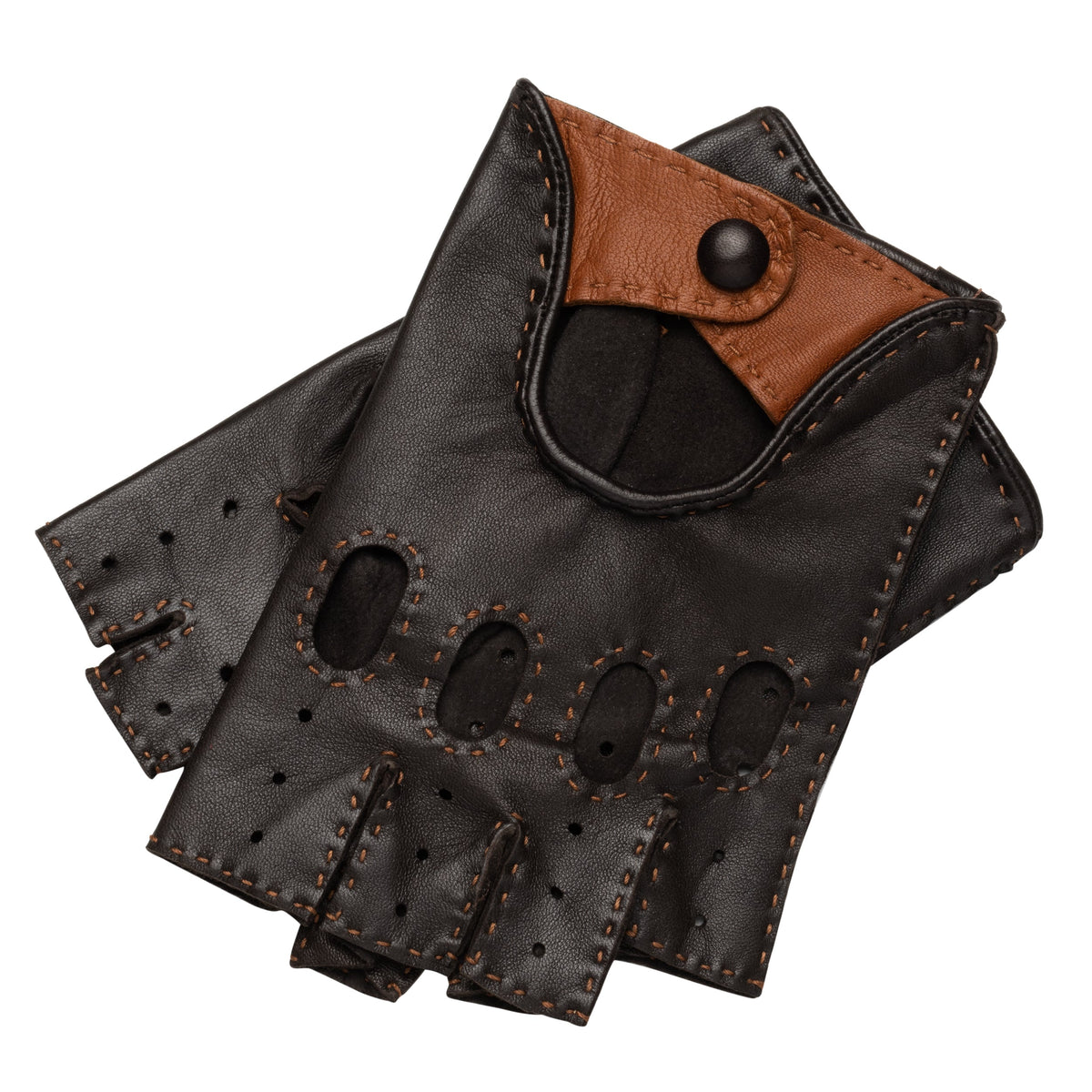 Rome Black & Red Leather Gloves Handmade Leather Gloves