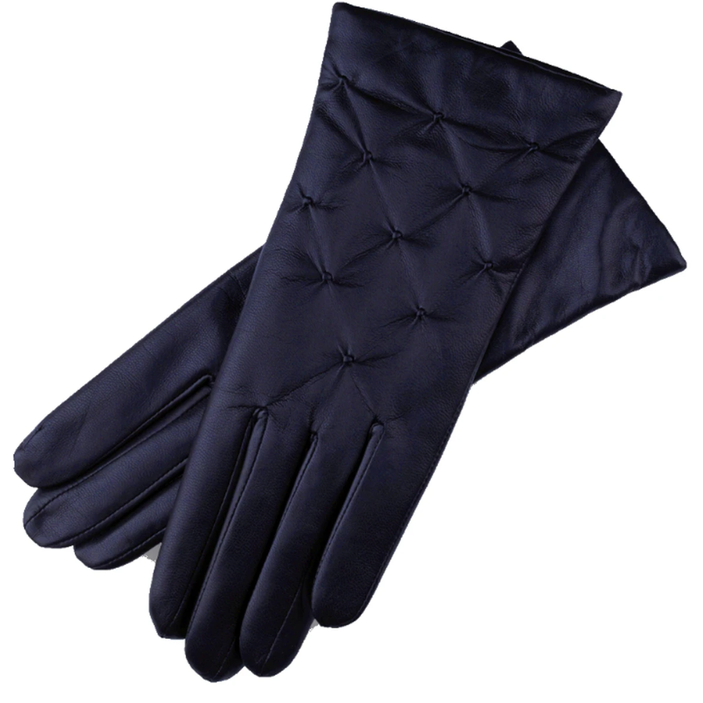 Firenze navy blue leather gloves Handmade Leather Gloves