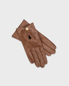 A pair of brown premium Hamerli handmade leather gloves.