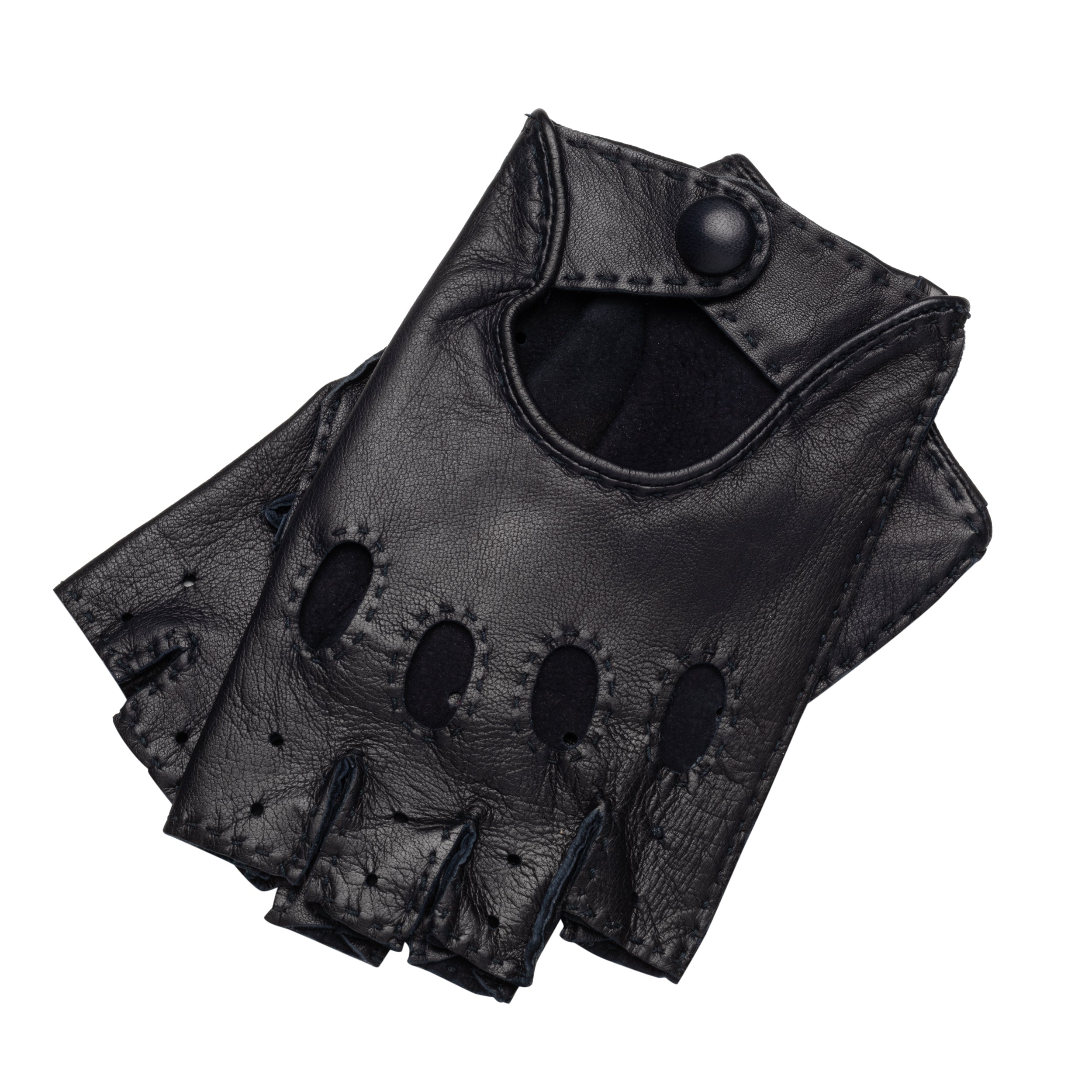 Rome Men's Black Leather Driving Gloves Handmade Leather Gloves