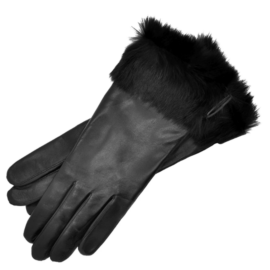Velma Quilted Leather Gloves Black main image 0